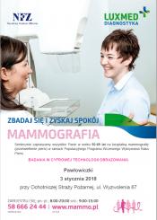 Bezpłatne badania mammograficzne dla kobiet w styczniu 2018 - Pawłowiczki (Powiat Kędzierzyńsko-Kozielski)